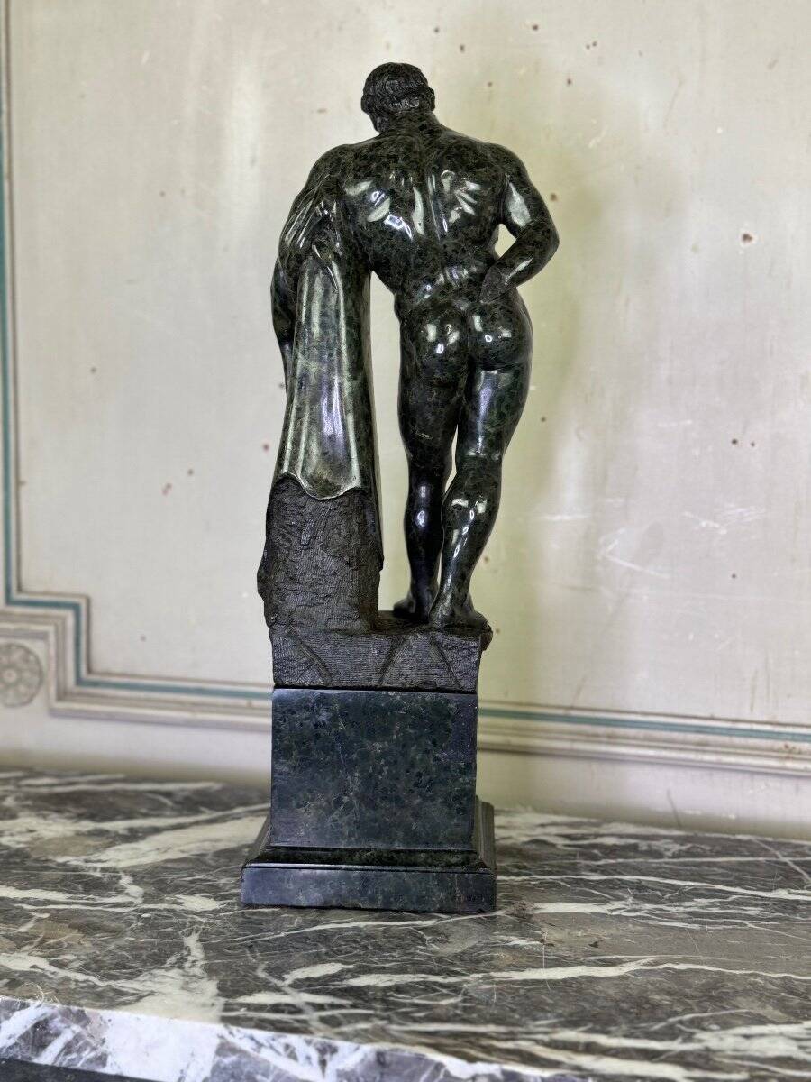 After the Farnese Hercules, a serpentine marble sculpture, a souvenir of the Grand Tour