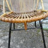 Paire de fauteuils rotin