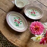 Lot de vaisselles Les Roses - 2 raviers et une saucière -