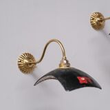 Mercury reflective glass and brass wall lights (35 available)
