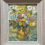 Tableau HSTP (Bouquet de fleurs" vers 1950 mention Alger