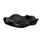 Coupe en teck noircie en forme de feuille ou fleur monoxyle H10 D41