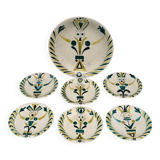 Plates and dish signed by Roger Capron, Vallauris.