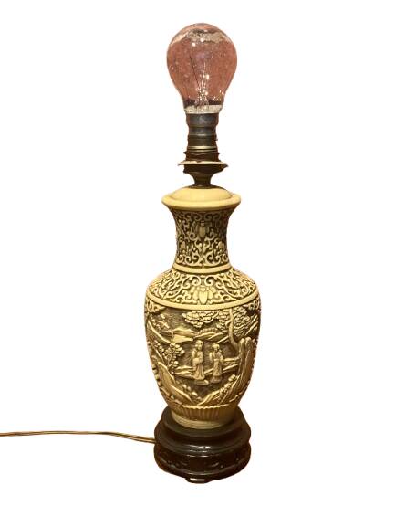 Asian style electrified lamp base