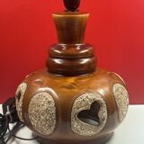 VINTAGE 1960'S CERAMIC FLOOR OR TABLE LAMP WITH FEATHERS WEST GERMANY 60S 1960S