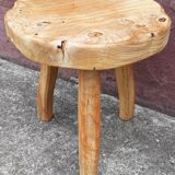 Brutalist wooden stool