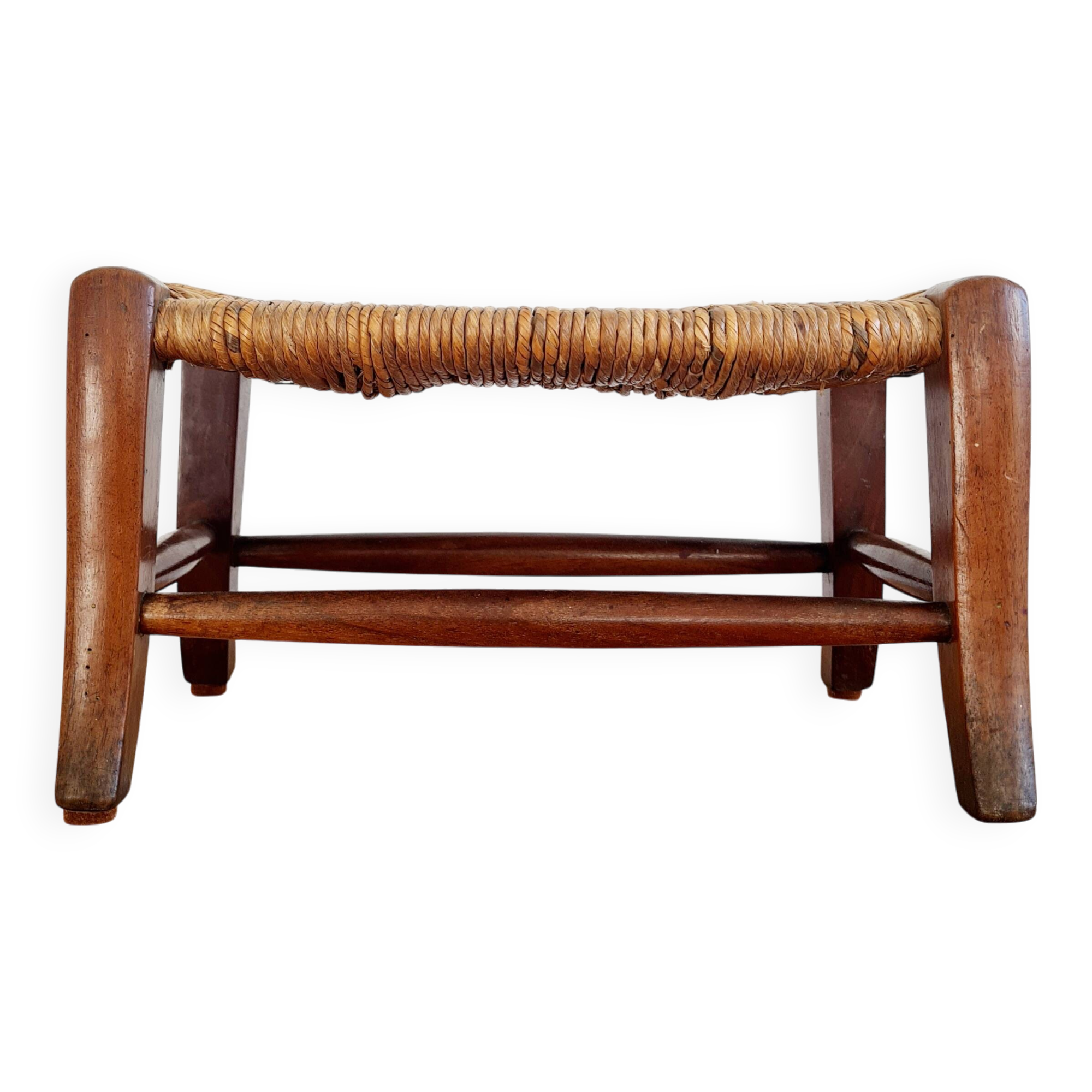 Mini banc en bois et paille