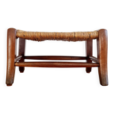 Mini banc en bois et paille
