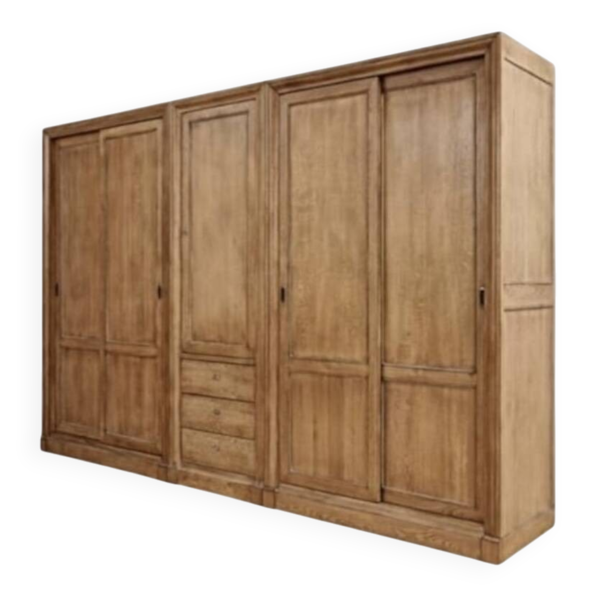Dressing en bois massif sablé, grande armoire