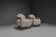 Set of two solid oak and off-white sheepskin chairs, Switzerland, 1970s