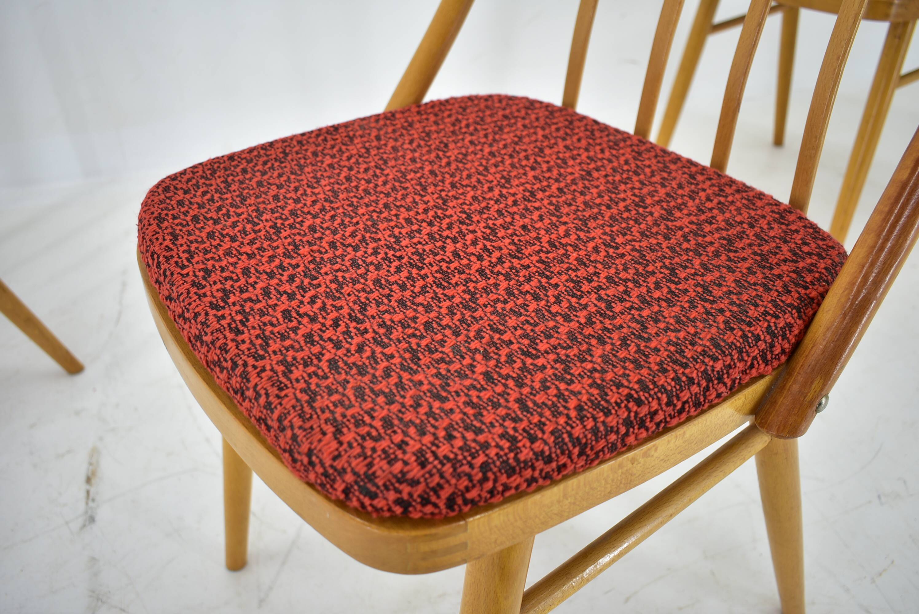 1960s Antonin Suman Beech Dining Chairs, Set of 4