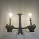 Exceptional set Max Bré: Large chandelier with 6 lights and its pair of wall sconces.