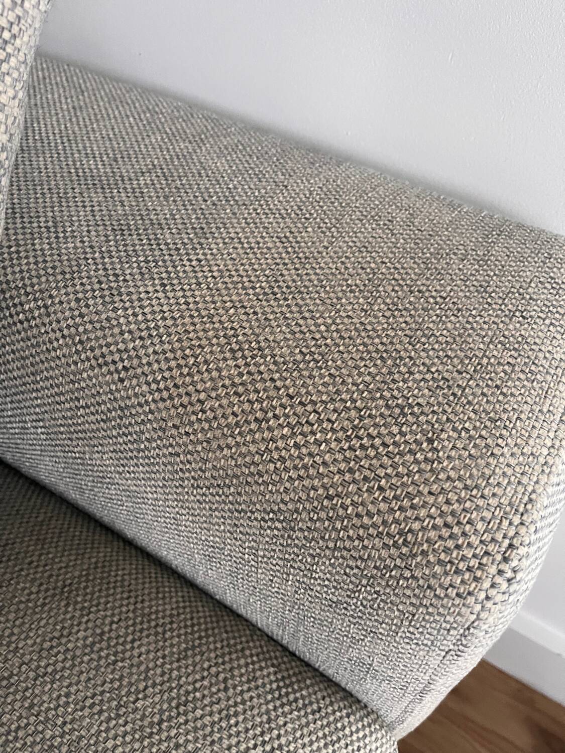 Canapé gris en tissu (214 cm)