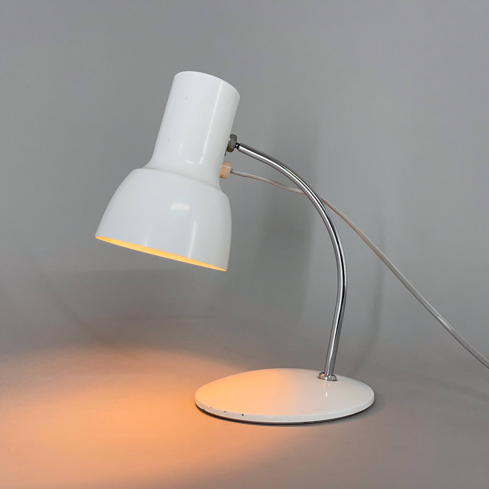 Mid-century chrome & metal table or bedside lamp, 1970s