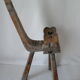 Brutalist wooden chair tripod XXth