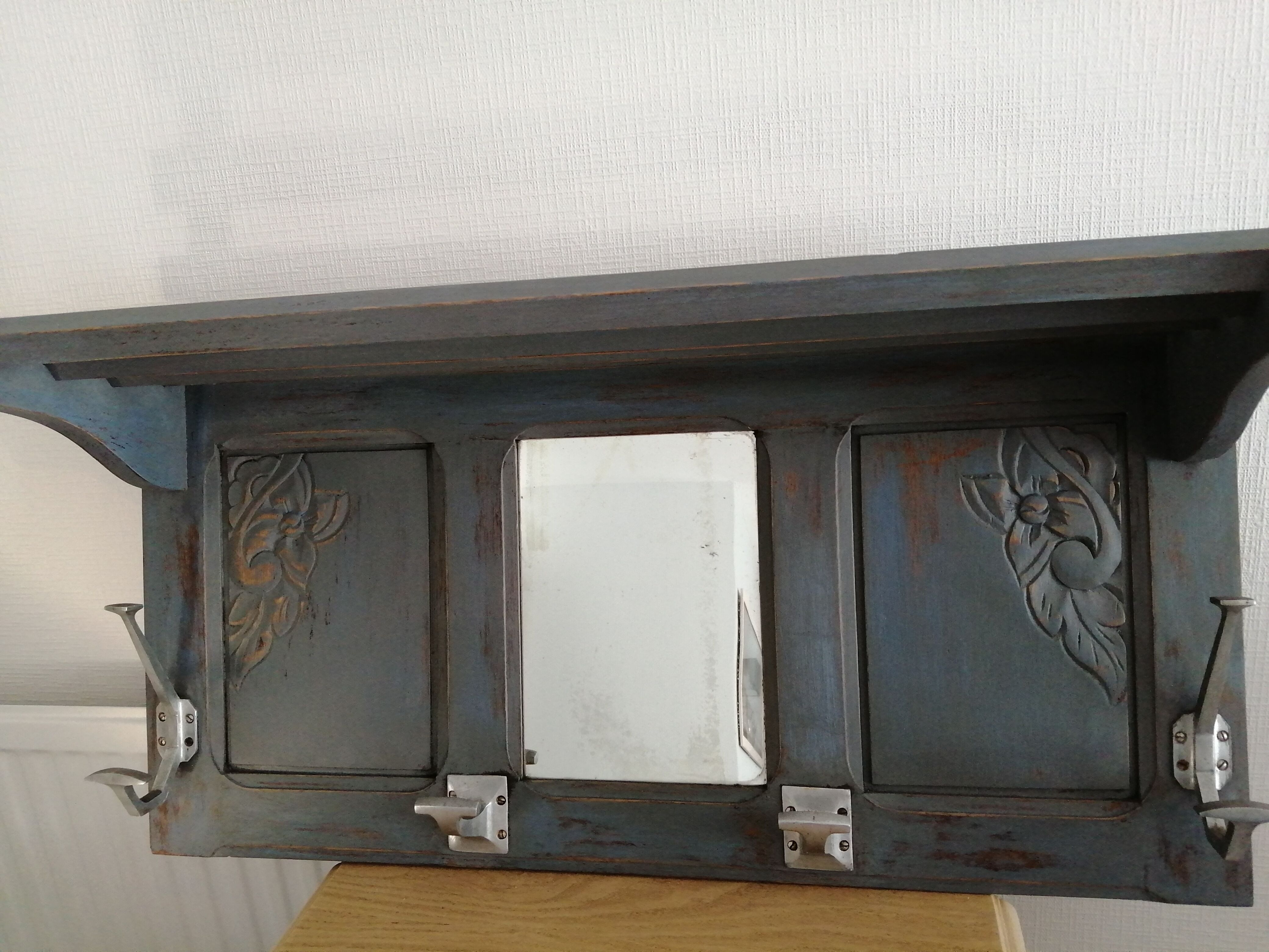 Wooden wall coat holder