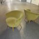 Chair round modernist graphic velvet thick yellow