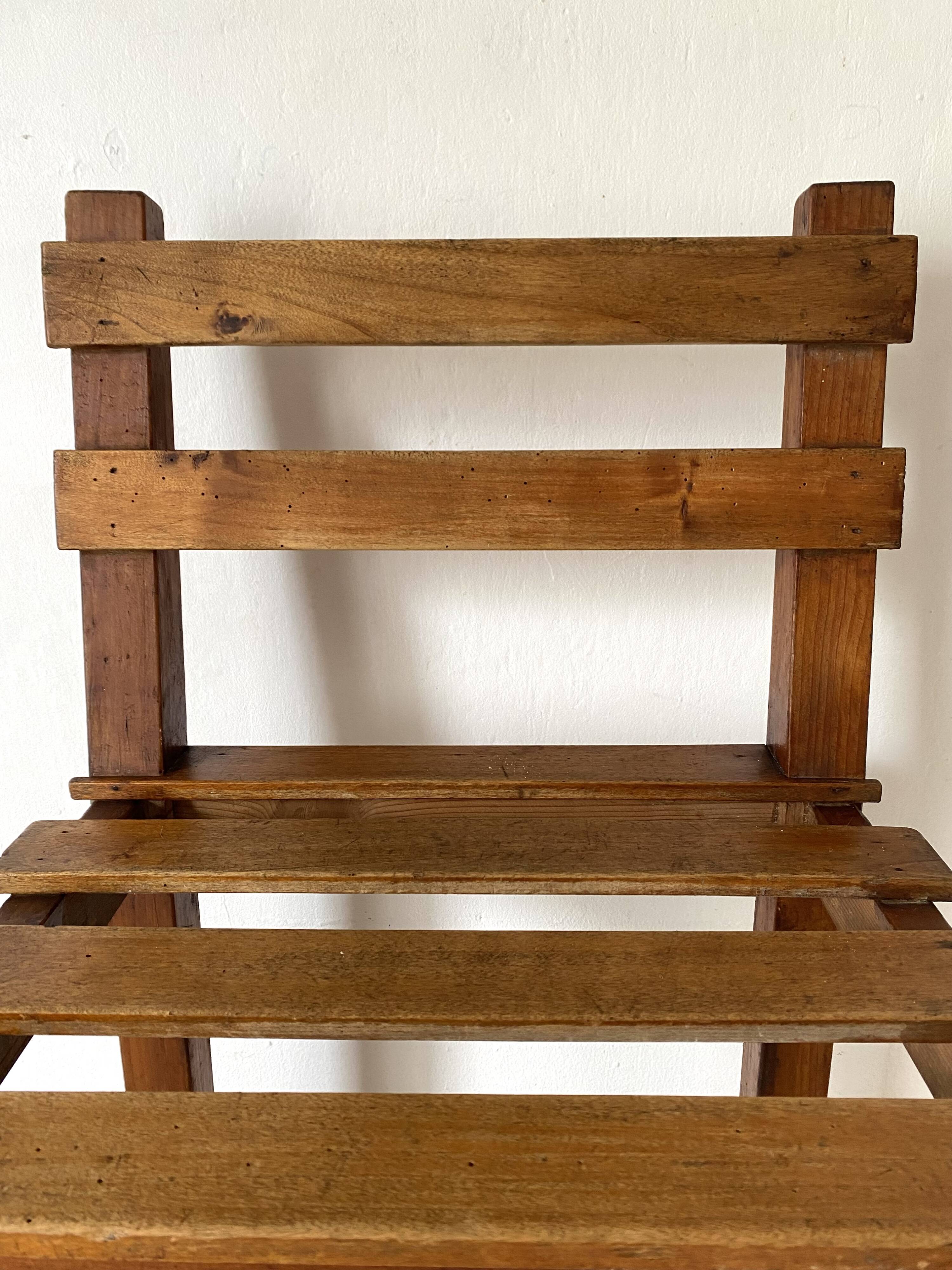 Slatted wooden chair, minimalist