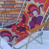 70's vintage fabric folding armchair