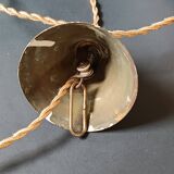Suspension en opaline blanche et jaune diabolo