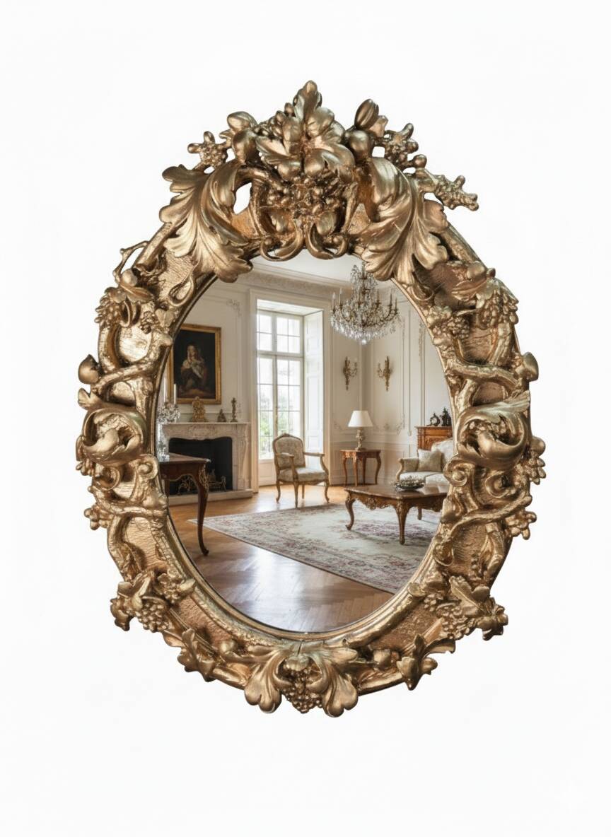 Louis XV rococo style gilded mirror, 130×100cm