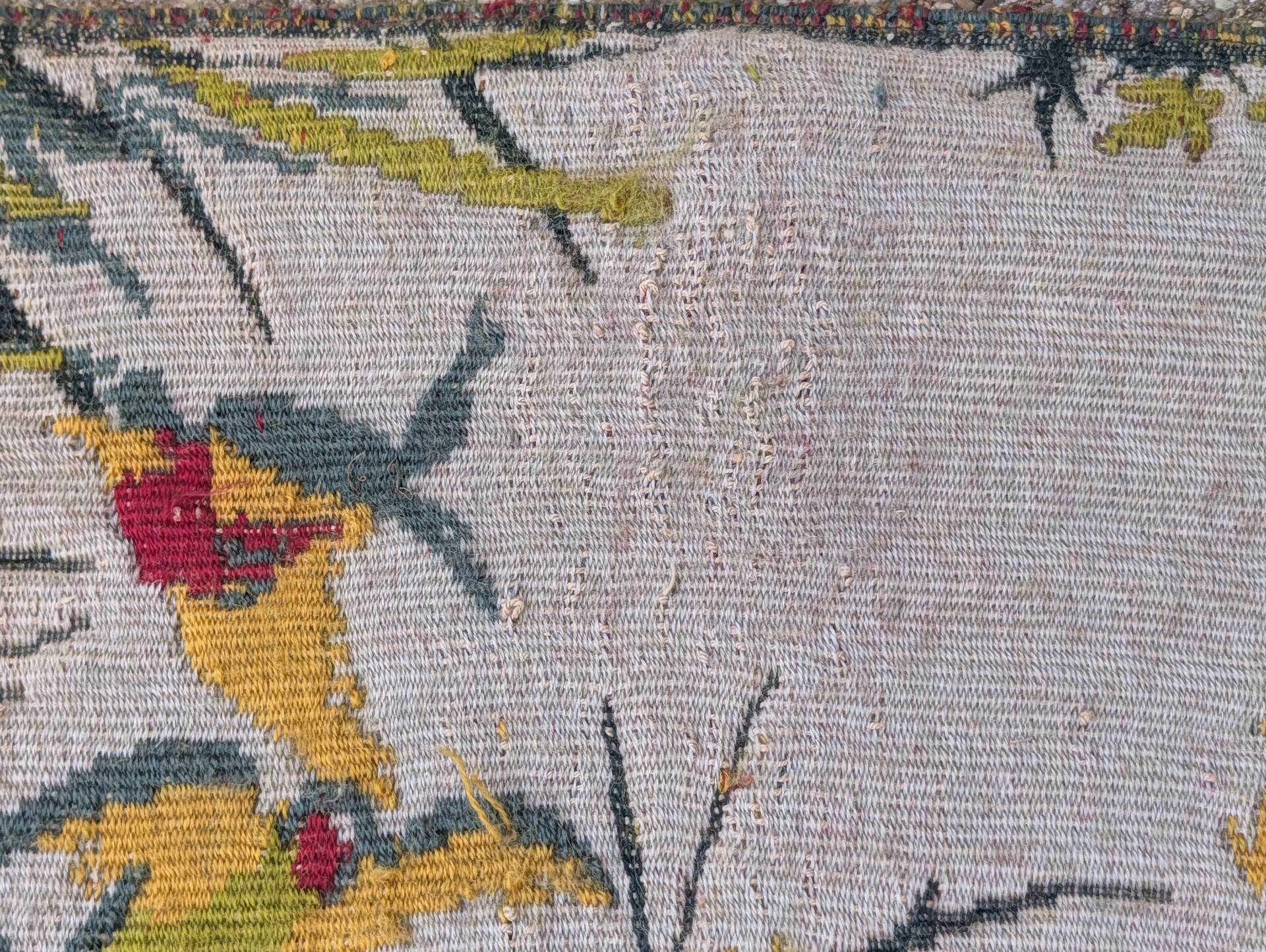 Large Aubusson tapestry "Verdure with birds" signed