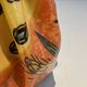 Trompe-l'Œil Ceramic Vase in the Shape of a Knotted Bag with Floral Decoration. Work