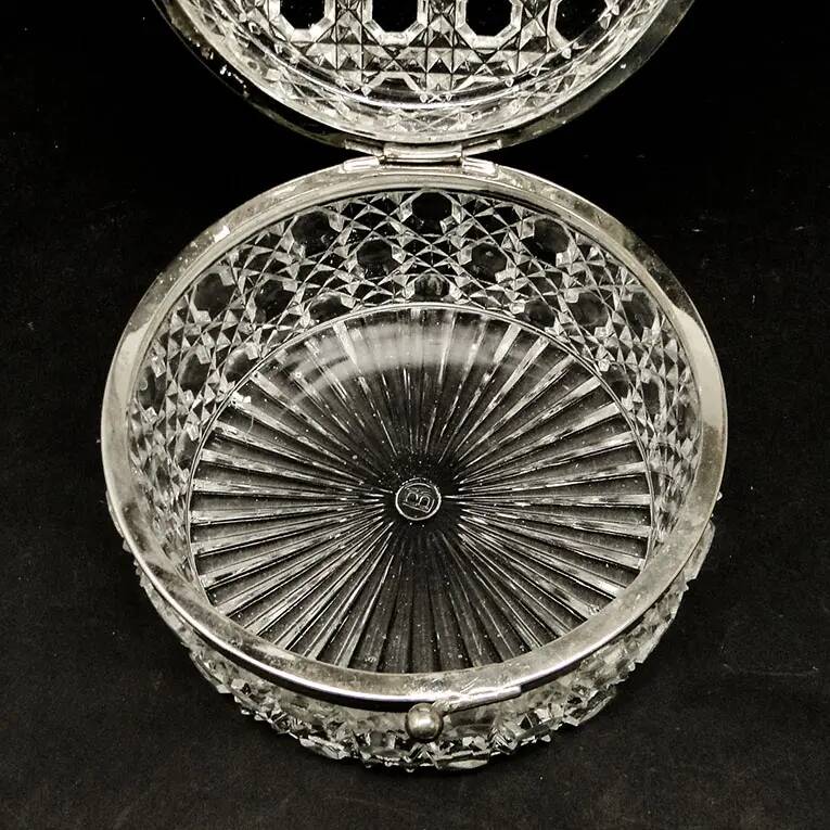 Bonbonniere, Vienna Secession, pressed glass, Belgium, 1930s