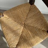 Vintage low chair in the style of Charles Dudouyt – Wooden fireside chair