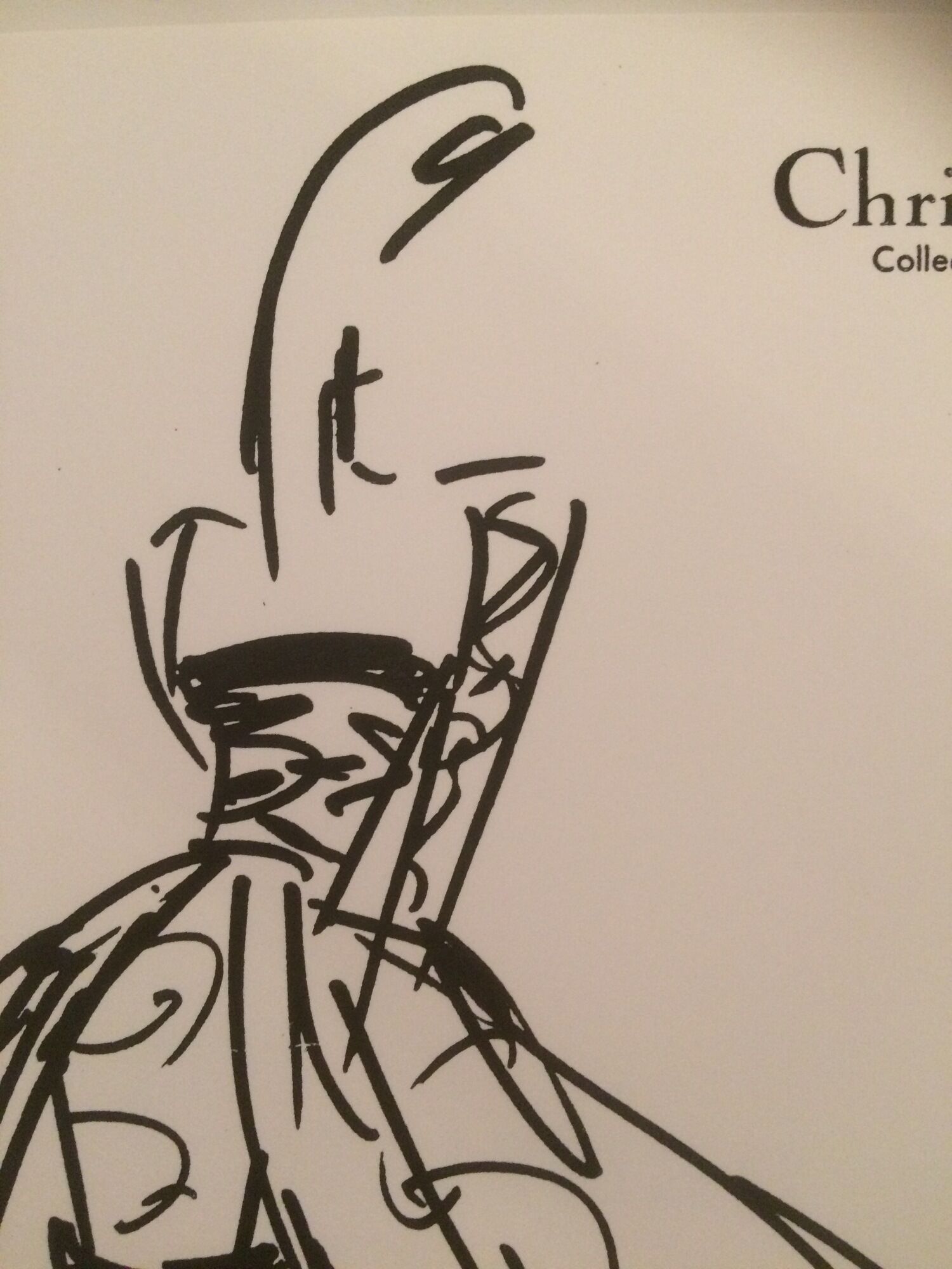 Christian dior, fashion press black and white vintage illustration