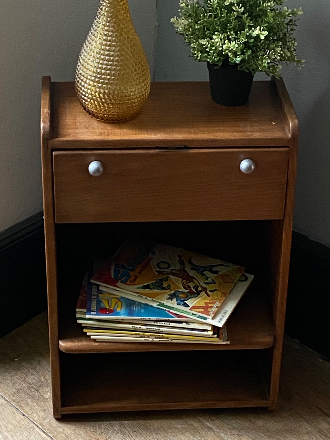 Scandinavian side furniture, vintage sofa end, design bedside table