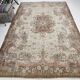 Tapis vintage en laine beige et marron