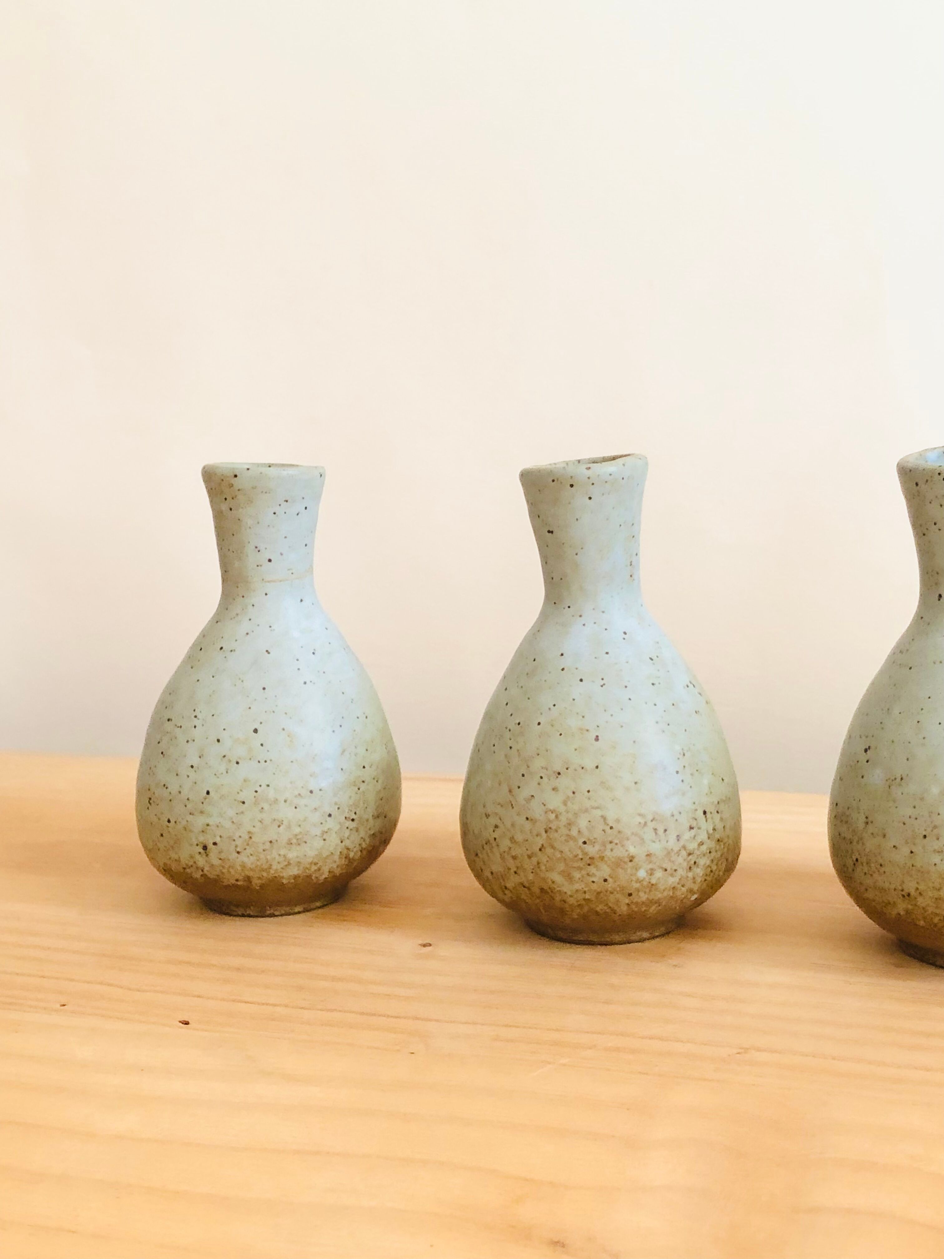 Trio de soliflores vintage en grès