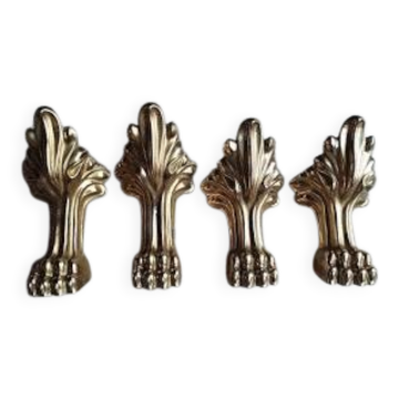 4 pattes de meuble en bronze massif