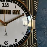 Vintage clock silent rectangular wall clock "jaz black gold"