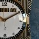 Vintage clock silent rectangular wall clock "jaz black gold"