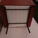 Fauteuil en skaï marron années 70