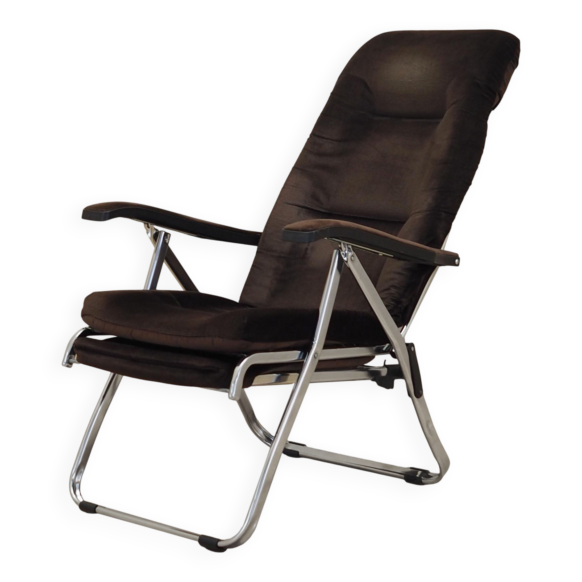 Brown velour armchair, Danish design, 1970s, production: Denmark