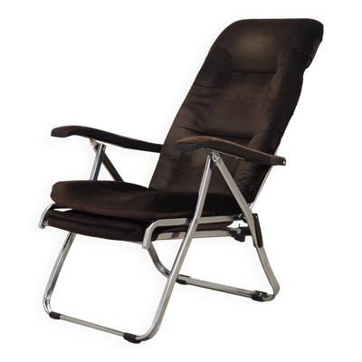 Fauteuil danois en velours marron, années 1970