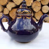 Blue and gold porcelain teapot