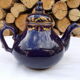 Blue and gold porcelain teapot