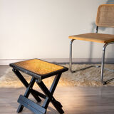 Stool, cannage and wood