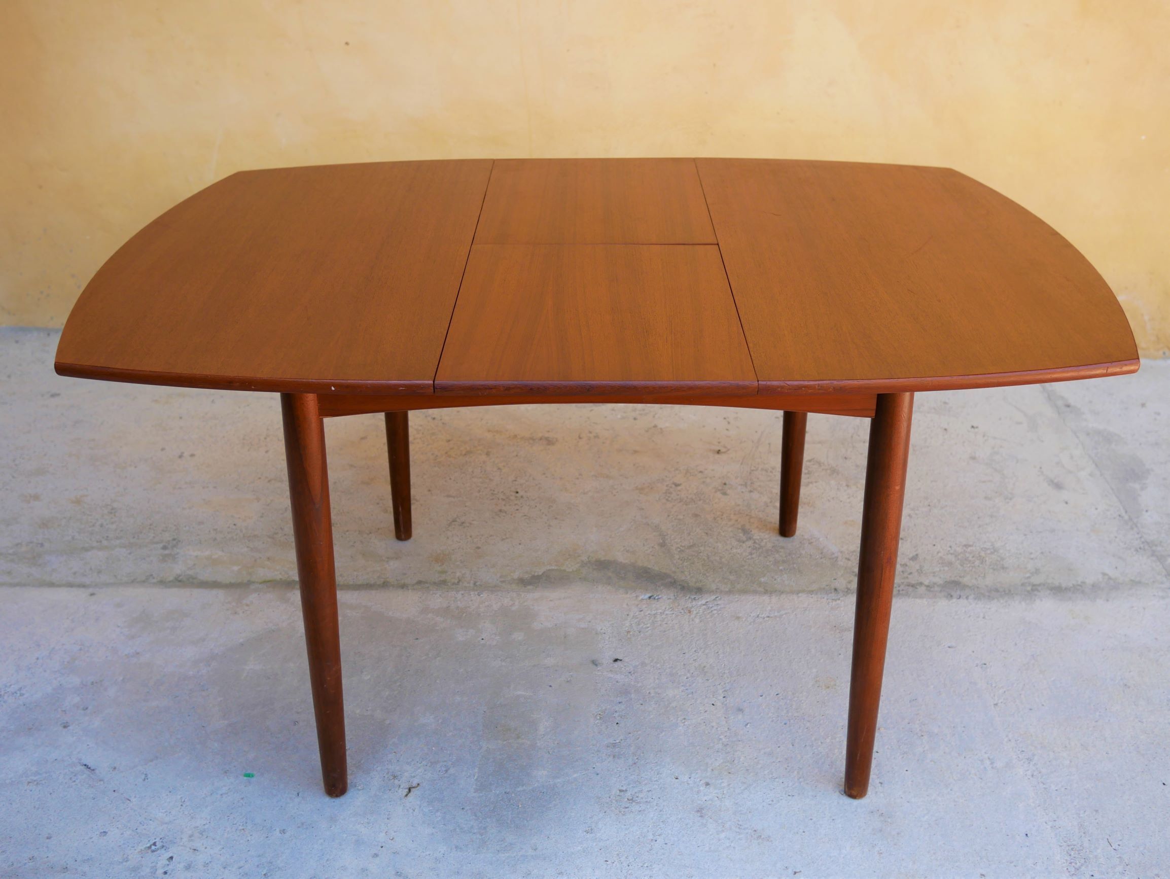 Scandinavian dining table extendable teak by Henry Walter Klein