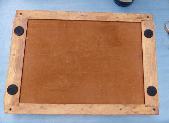 Tray wood and brass vintage