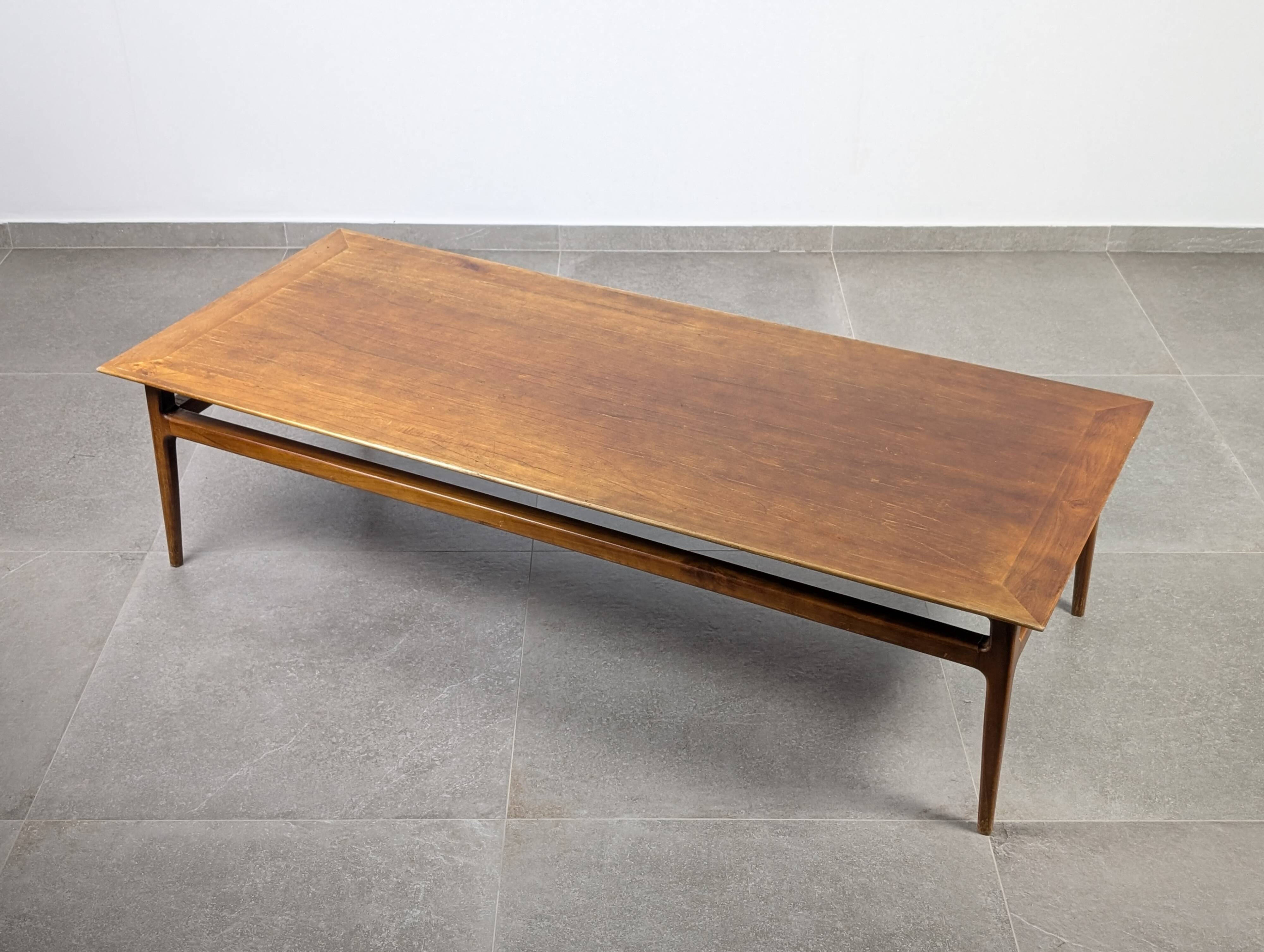 Scandinavian Modern Large Danish Teak Coffee Table 1950s