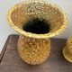 Set of 3 vases and 1 trinket tray, Honey / Fat Lava Vallauris, 1970s