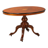 Antique walnut table with marquetry top, United Kingdom, 19th century.