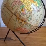 Small terrestrial globe world map of girard and barrère - year 60's