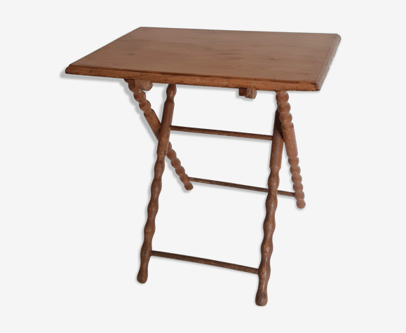 Table pliante en bois porte-plante, bout de canapé , vintage français