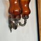Silver-colored chiseled metal wall light, 2 lights with orange glass tulip